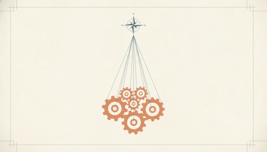 Blueprint-style illustration for the Crypto House article: What Actually Moves the Bitcoin Price: A Plain-English Guide