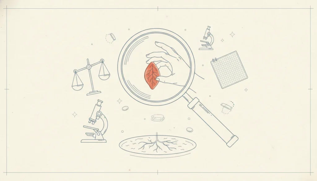 Blueprint-style illustration for the Crypto House article: How to Research a New Altcoin Before You Touch It