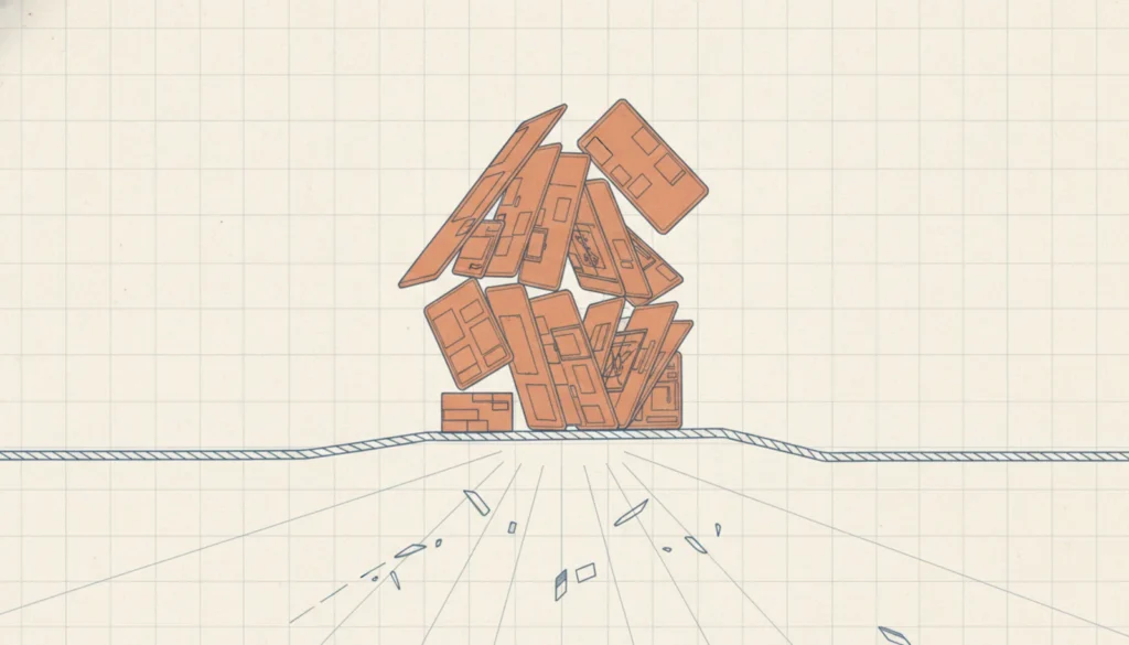 Blueprint-style illustration for the Crypto House article: Altcoin Risks Every Beginner Should Understand