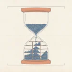 Blueprint-style illustration for the Crypto House article: Dollar-Cost Averaging Explained (and When It Helps)