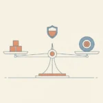 Blueprint-style illustration for the Crypto House article: Risk Management for Crypto Traders: Position Sizing and Stops